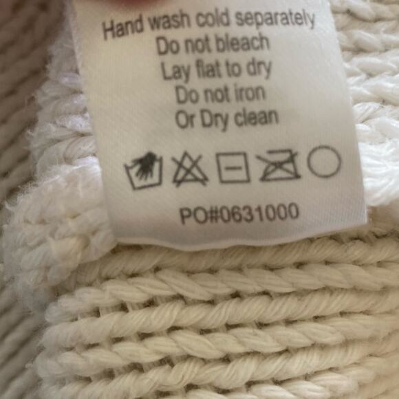 SHOW ME YOUR MUMU Day To Day Cable Knit Oversized Sweater Cream, Size Large - Picture 11 of 12